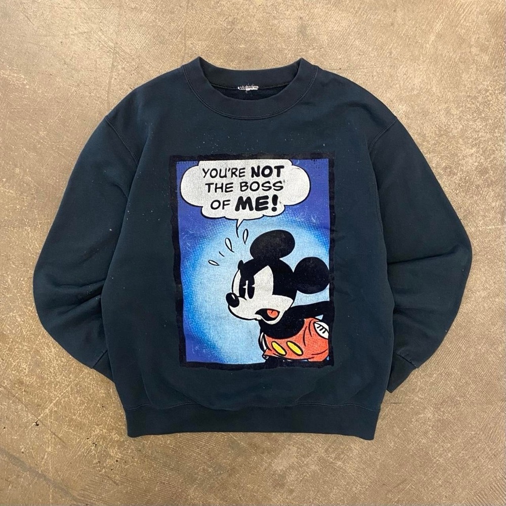 Vintage Disney Mickey Mouse You're Not The Boss Of Me! 90s Cartoon Sweatshirt M
